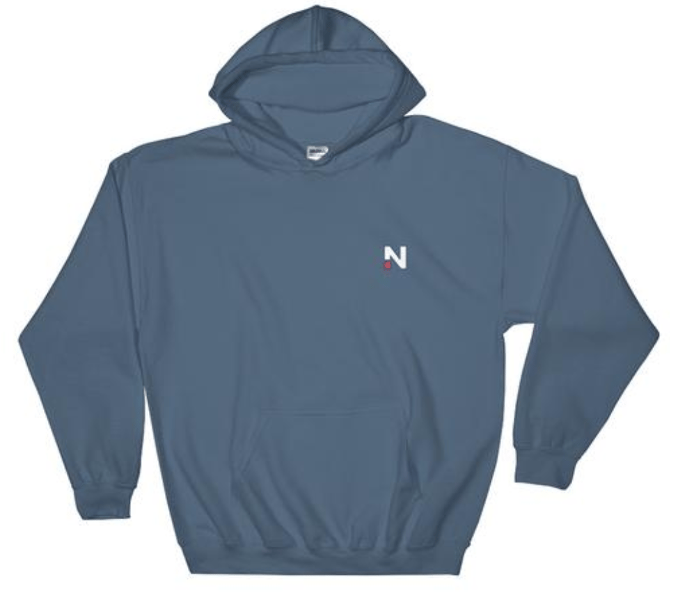 Indigo Blue NELK HOODED SWEATSHIRT